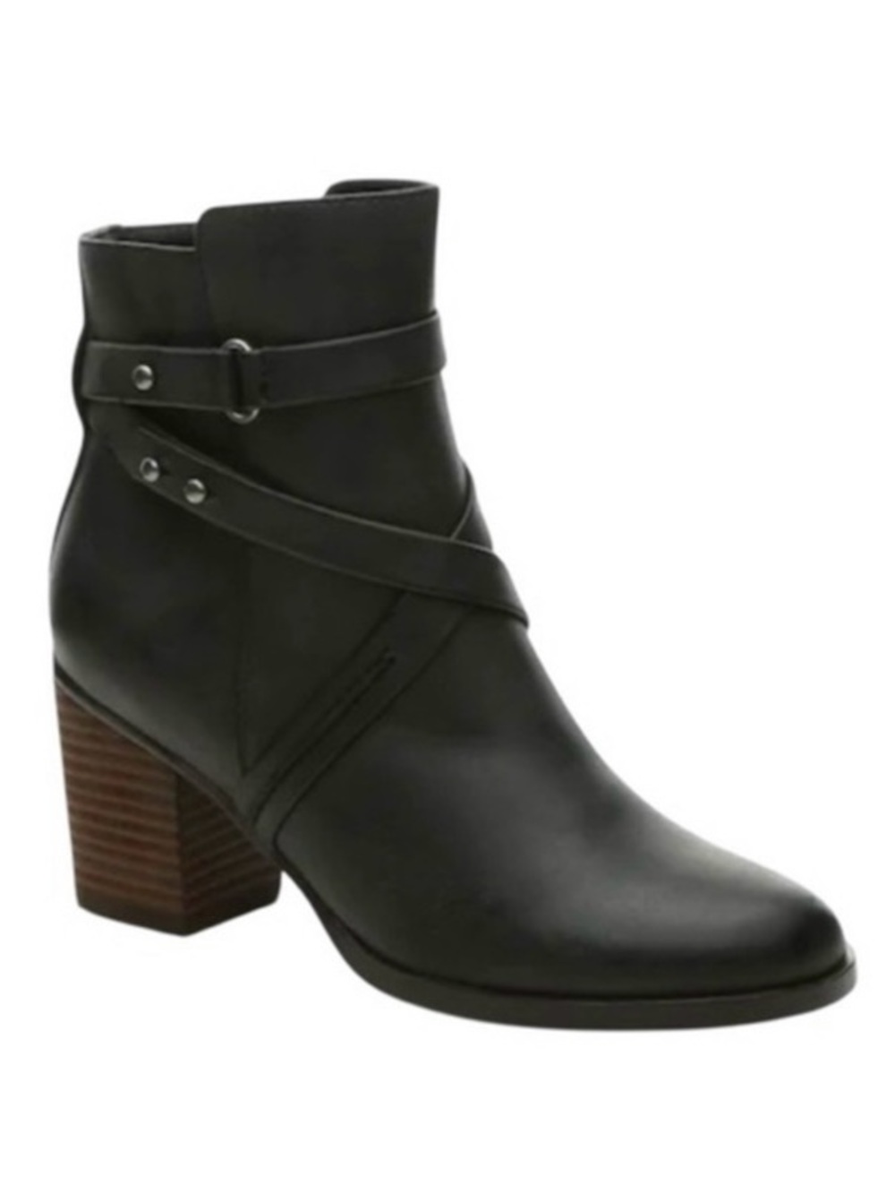 Crown Vintage Ultra Black Faux Leather Strappy Ankle Bootie